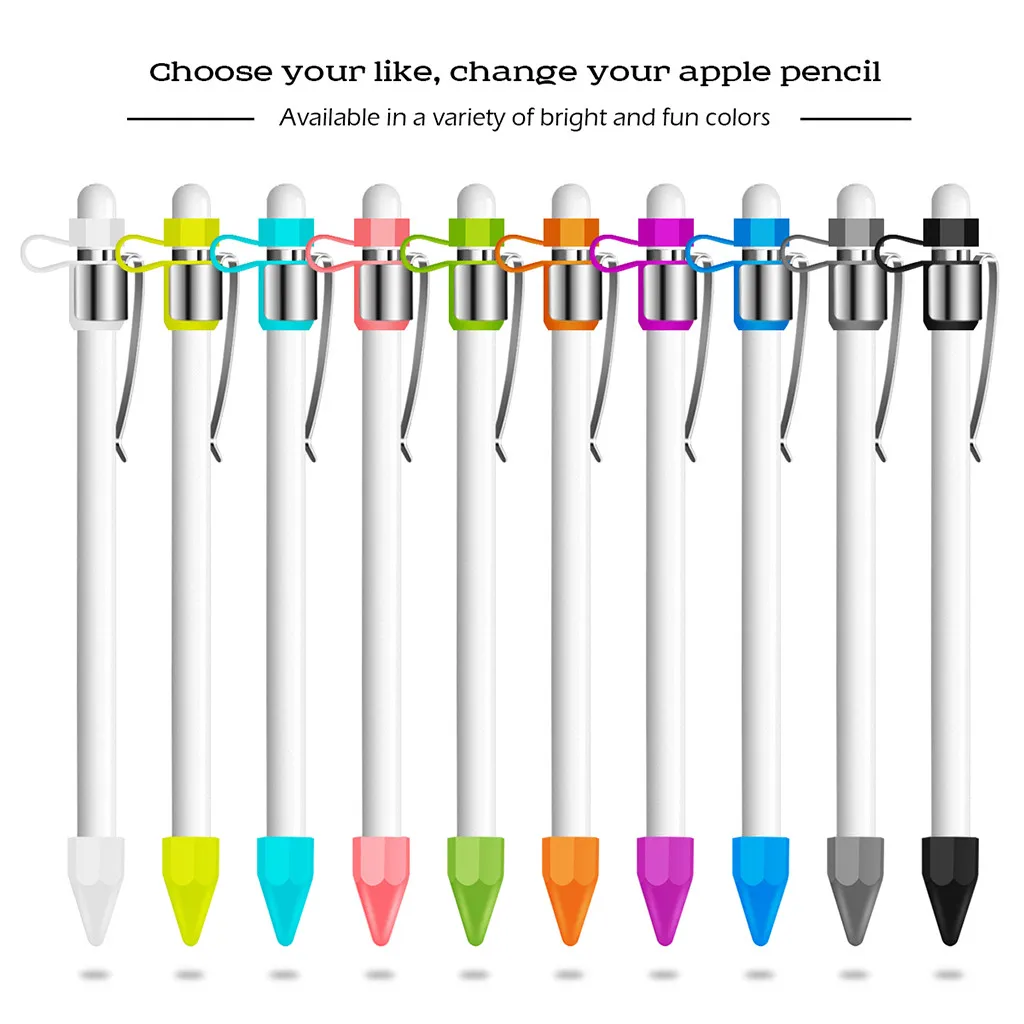 

Colorful 3 in1 Anti lose Soft Silicone Holder Grip Set For Apple Pencil For iPad