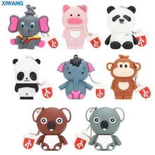 Usb флеш-накопитель 32 Гб 64 Гб мультяшный Koala Флешка 128 ГБ 16 ГБ 8 ГБ 4 ГБ USB 2,0 Мини Слон Панда Мягкая игрушка свинья ручка диск USB флешка