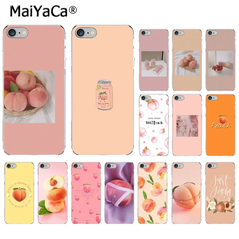 

MaiYaCa for iphone 11 pro max case Peach Transparent TPU Soft Silicone Phone Cover for iPhone 8 7 6 6S Plus 5 5S SE XR X XS MAX