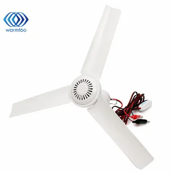 

DC12V 6W Plastic 3 Leaves Brushless Converter Motor Battery Mini Ceiling Fan With Switch