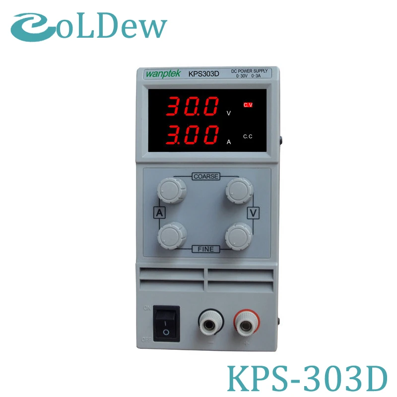 

Hot KPS303D Adjustable High precision double LED display switch DC Power Supply protection function30V3A 110V-230V 0.1V/0.01A EU