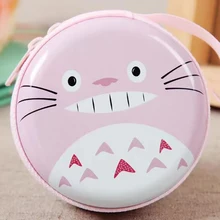 1 шт. мультфильм Ститч Тоторо круглый металлический жесть держатель для наушников чехол для хранения монет канцелярская карточка держатели