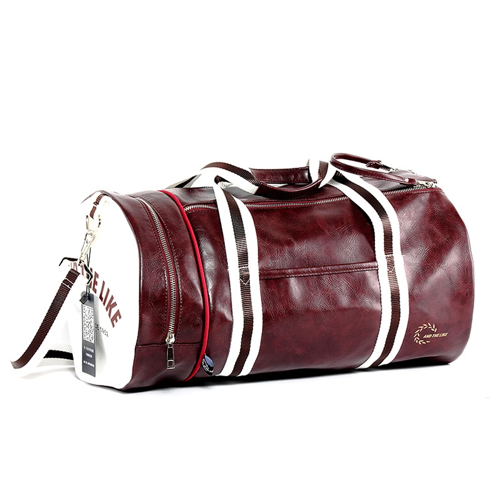 Gym Sports Bag Large Capacity Shoes Bag For Fitness Men's Waterproof Cylinder Bag Men One Shoulder Handbag Travel Luggage