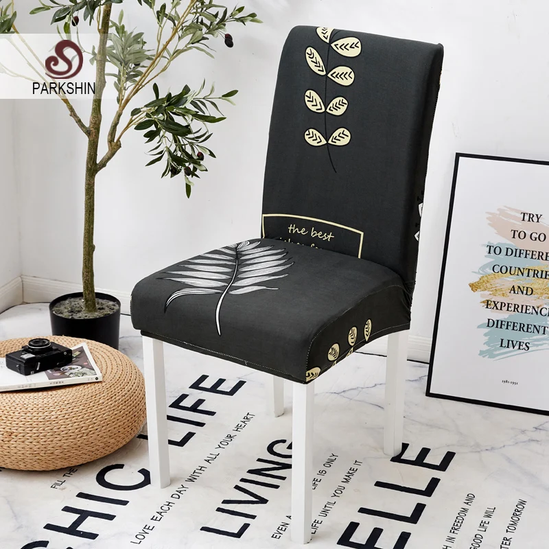 

Parkshin Fashion Leaf Stretch Elastic Chair Covers Spandex For Wedding Dining Room Office Banquet Housse De Chaise Chair Cover