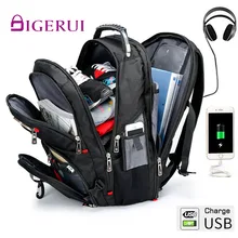 DIGERUI, многофункциональный рюкзак для ноутбука 17,", Чехол, большая сумка, водонепроницаемая, USB зарядка, порт, школьный ранец, походная дорожная сумка