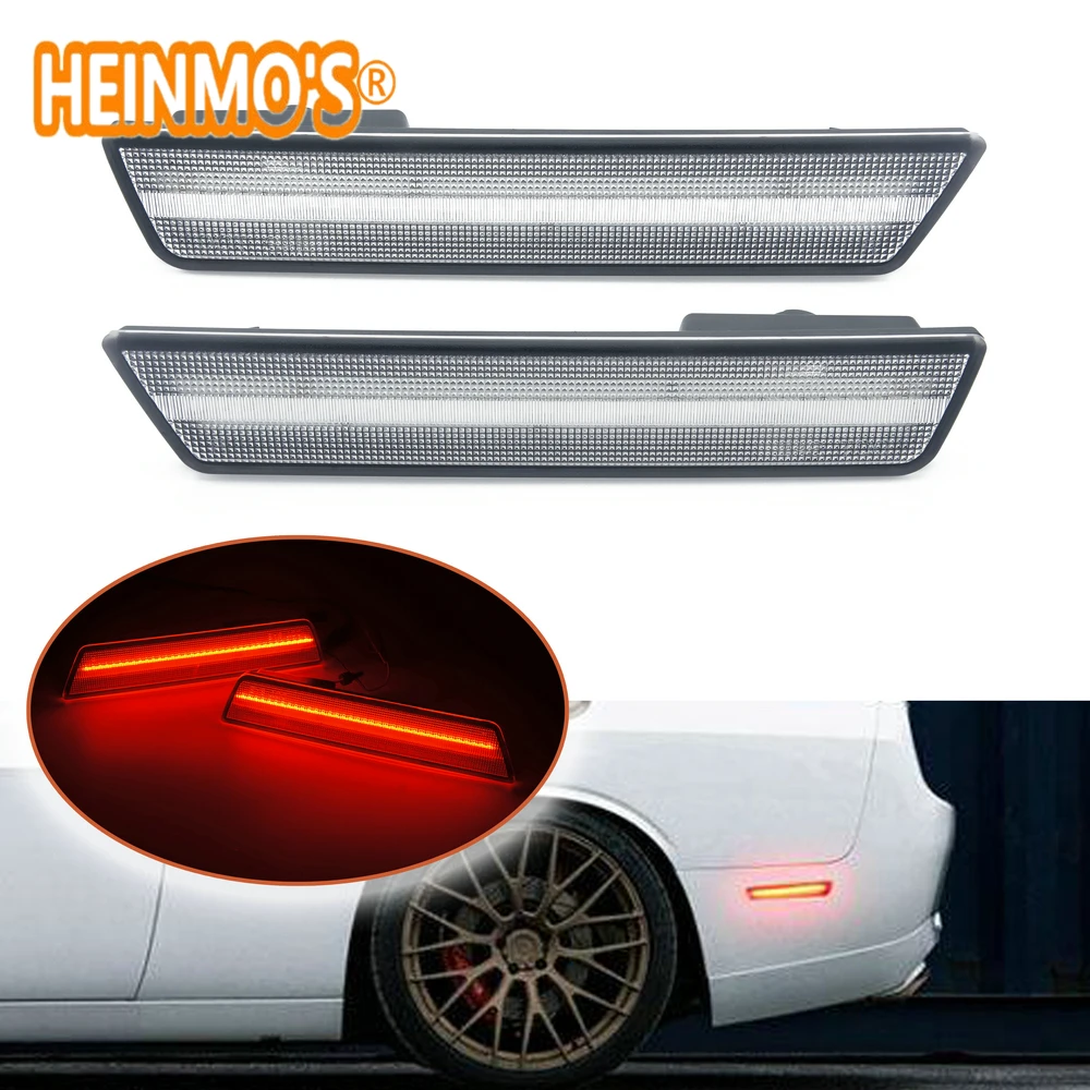 (rear) For Dodge Challenger 2008-2014 Dodge Charger 2011-2014 Rear Side LED Turn Signals Stop Marker Lamps Car SMD Red Lights (1)