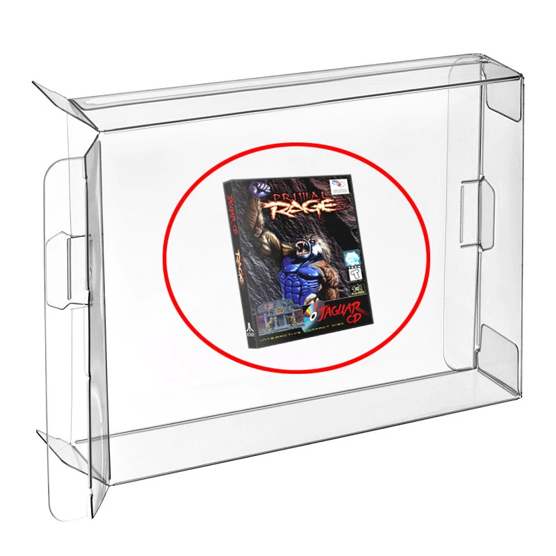 

H 10Pcs Clear Box Case Sleeve CIB Protector for Atari Jaguar CD Disk Box Games Cartridge
