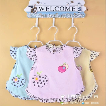 

6 Designs Fashion Waterproof Children bibs For Lunch Velvet Saliva Towel Waterproof Baby Bibs Cotton Bib Dress for Diner