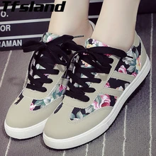 Мягкие кроссовки женские цветочные льняная обувь с рисунком туфли на шнуровке женские туфли на плоской подошве дышащие прогулочные туфли женские сапатилхас мульер