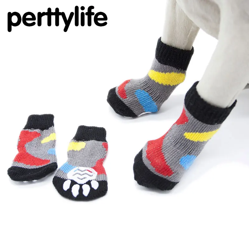 PERTTYLIFE Cotton Anti slip Anti skid Teddy Amall Pet Cotton Socks Dog