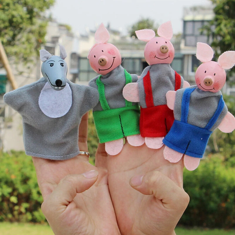 

1set 10-15cm Finger Puppet Baby Kids Plush Toys Cartoon Animal Finger Puppet Baby Plush Toys for Children Animal education toy