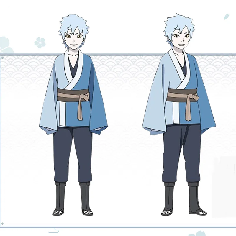 Coshome Boruto Naruto Shippuden Mitsuki, синие парики, костюмы для косплея, кимоно, костюмы для Хэллоуина, вечерние синие топы и штаны