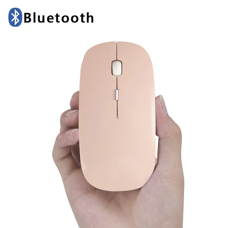 Новая Bluetooth 4,0 Беспроводная мышь мини перезаряжаемая компьютерная мышь для Dell acer Hp Asus мышь оптическая Бесшумная клик для Mac/Win10 - Цвет: Pink