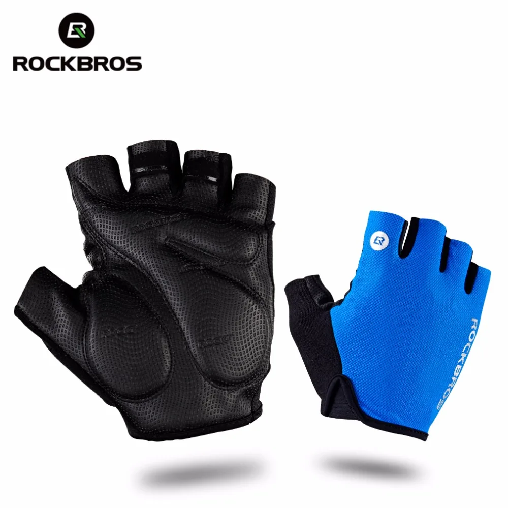 ROCKBROS Велоспорт Перчатки Половина Finger Велосипед Противоударный Дышащий MTB Горный