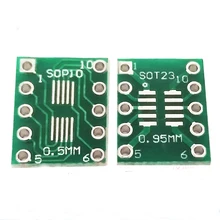 10 шт. переходная пластина SOT23 SOP10 MSOP10 Umax SOP23 к DIP10 SMD для DIP адаптер печатной платы конвертер PCB 0,5 мм/0,95 мм до 2,54 мм DIP