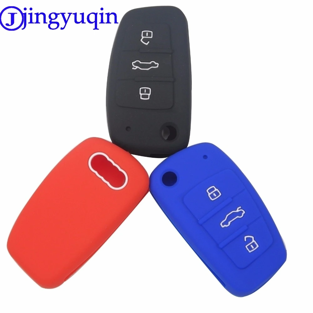 jingyuqin 3 Buttons Car Silicone Key Cover Styling Case Cover Fob Shell For Audi A1 A3 Q3 Q7 R8 A6L TT Key Case Four Car Styling цена jingyuqin 3 Buttons Car Silicone Key Cover Styling Case Cover Fob Shell For Audi A1 A3 Q3 Q7 R8 A6L TT Key Case Four Car Styling цены онлайн
