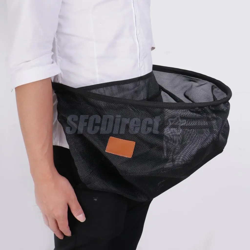 

Fly Fishing Line Tray String Bag Black Nylon Mesh Stripping Basket with Waist Belt