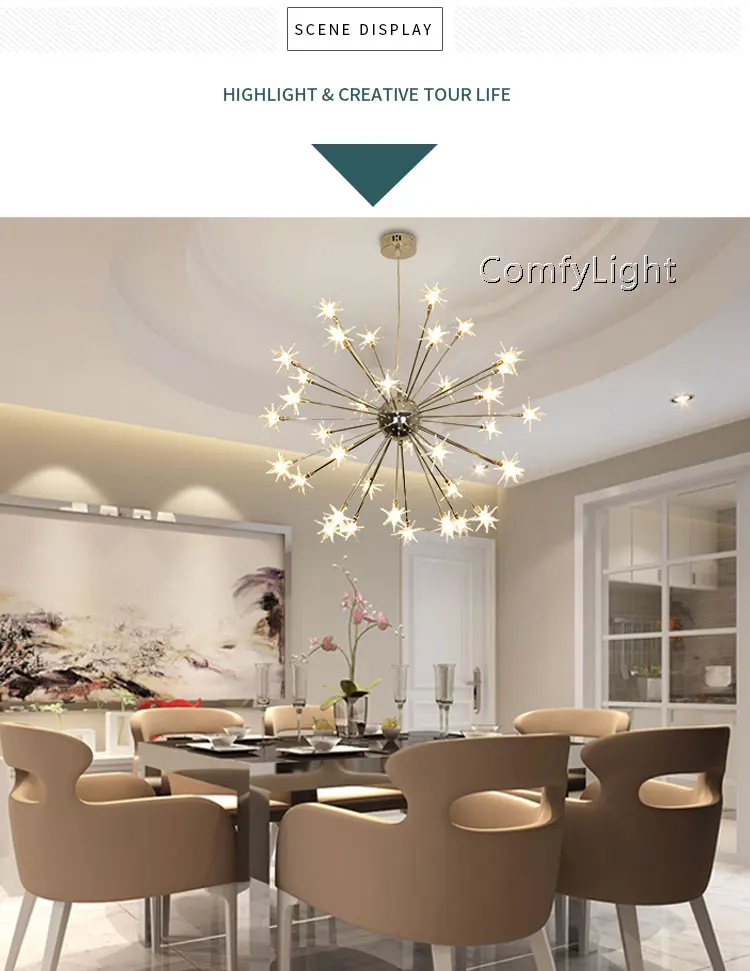 Скандинавский дизайн люстра E27 с железным абажуром для гостиной подвесное освещение подвесные потолочные светильники Colgantes Звезда Блеск