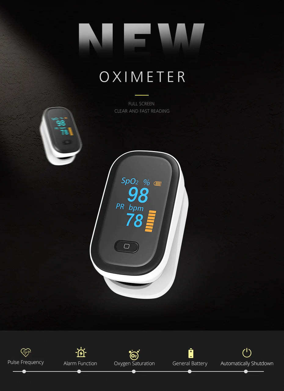 Portable Finger Pulse Oximeter Oximetro De Dedo Saturatiemeter Measure Blood Oxygen Monitor Spo2 OLED Saturometro Pulsioximetro