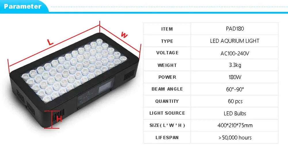 Remote or Touch control 180W LED Aquarium Light Timer Control Dimmable lamp Freshwater and Saltwater Coral Reef Grow Fish Tank  (18)