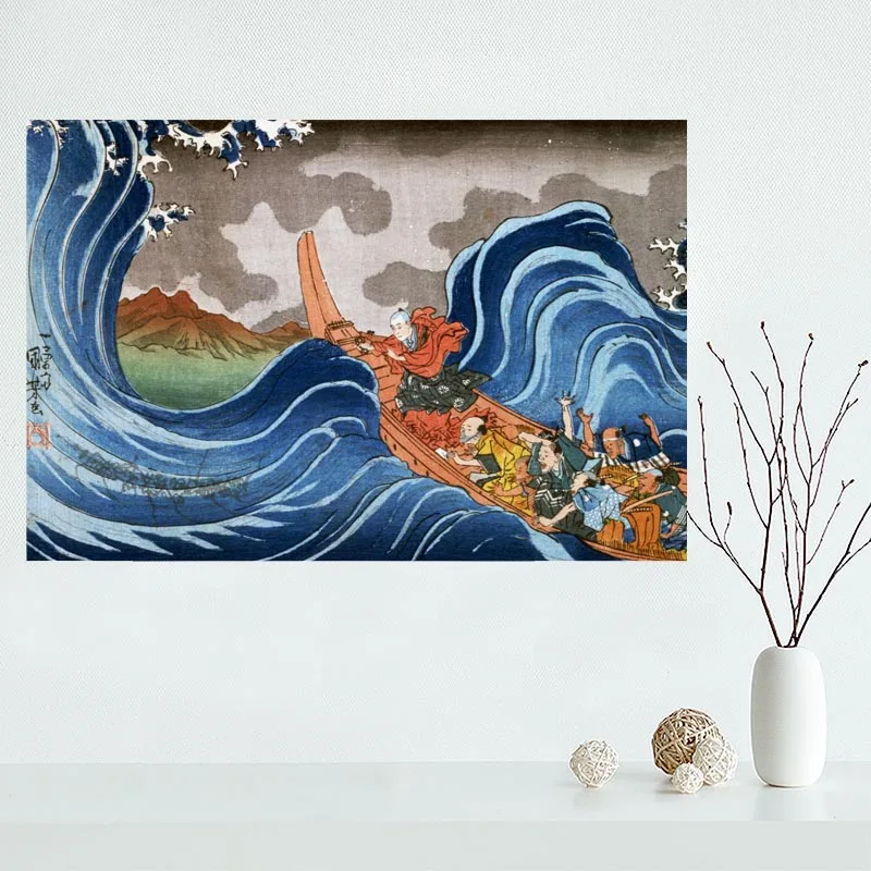 

New Arrival Custom Ukiyo E Canvas Poster Bedroom Home Decoration Wall Poster Art Print Silk Fabric 50x75CM,60x90CM