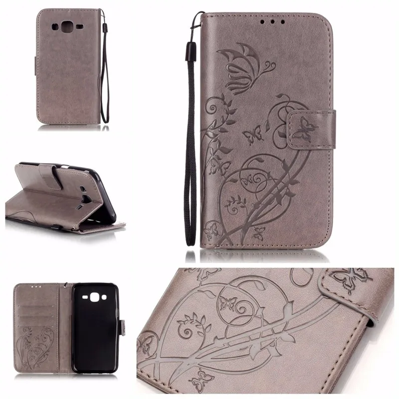Модный Ретро-чехол из искусственной кожи с рисунком бабочки+ Мягкий силиконовый футляр с откидной крышкой для Samsung Galaxy J5 J500 J500F