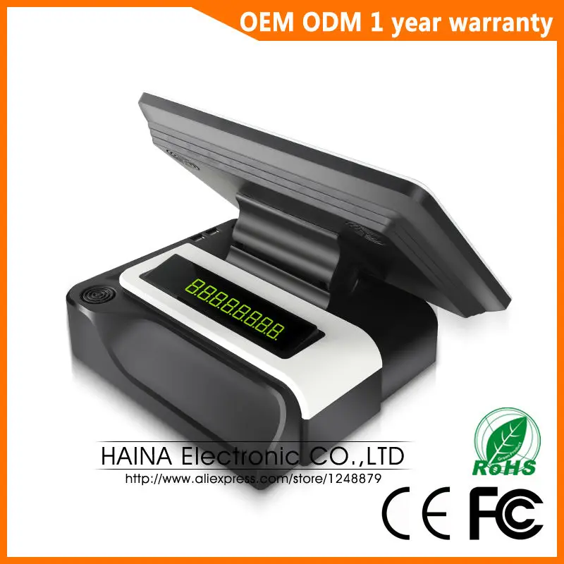  Haina Touch 15 zoll Restaurant Touch Screen Kassen POS System mit Kunden display