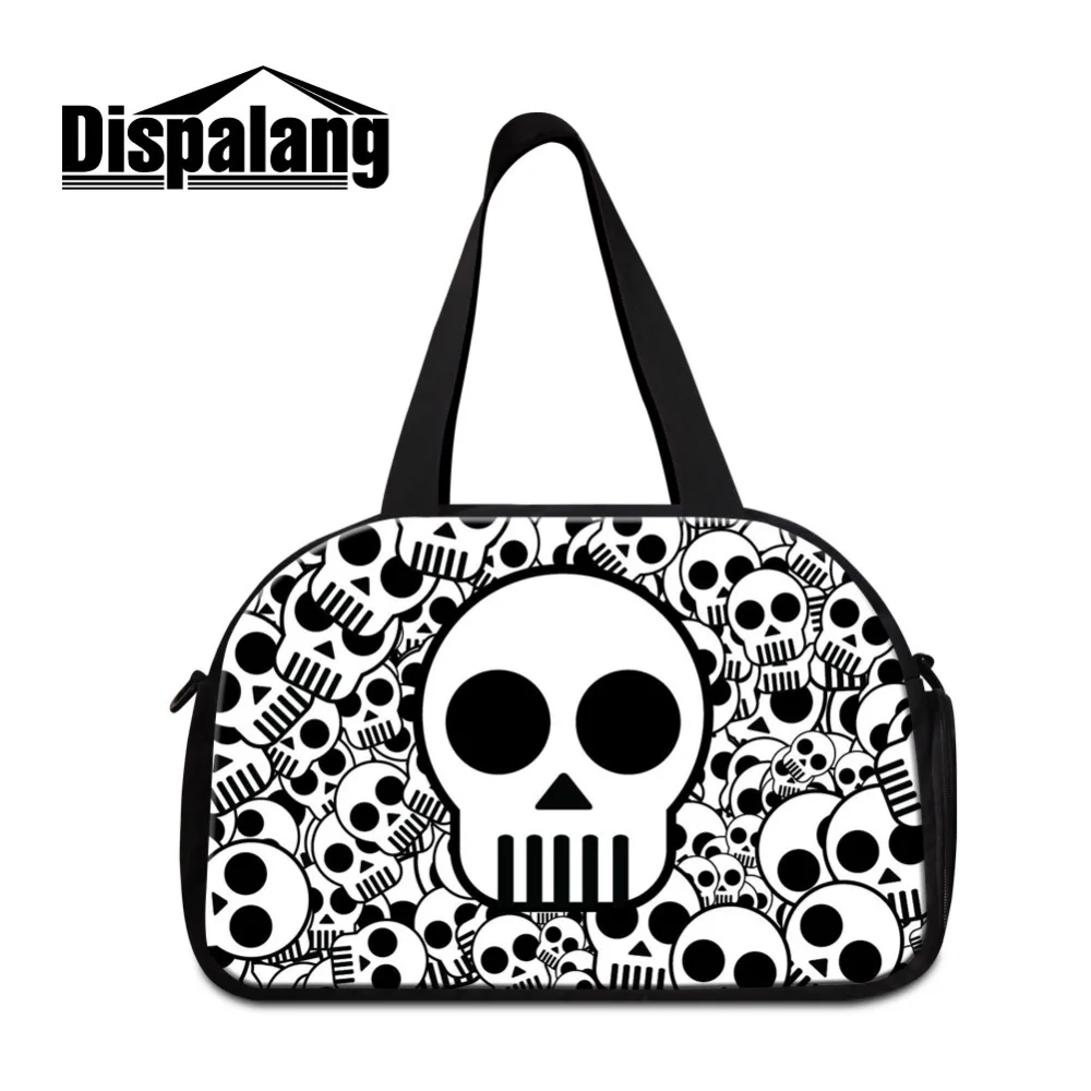 Dispalang Skull Print Mens Travel Bags Large Capacity Travel Duffle