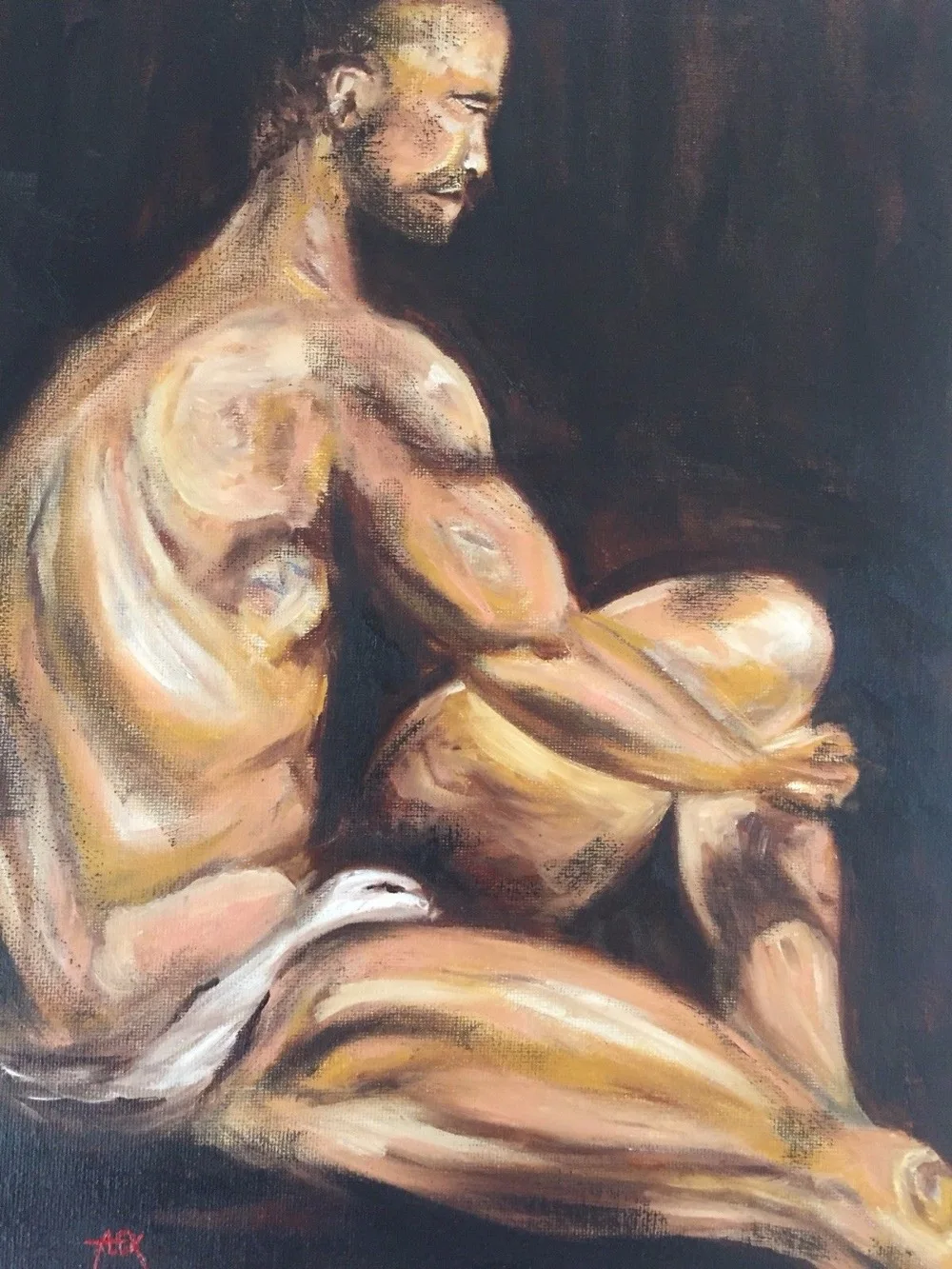 100%Handmade Fine original oil painting Noel Alexander Male Muse Unframed Canvas Nude Gay Art shipping free 100%Handmade Fine original oil painting Noel Alexander Male Muse Unframed Canvas Nude Gay Art shipping free