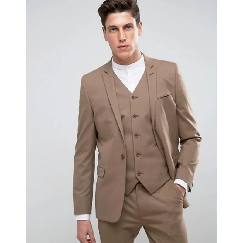 

Custom Made Men Fashion Wedding Suits 3 Pcs One Button Men Tuxedos Groom Wear Men Suits (Jacket+Vest+Pants) D523