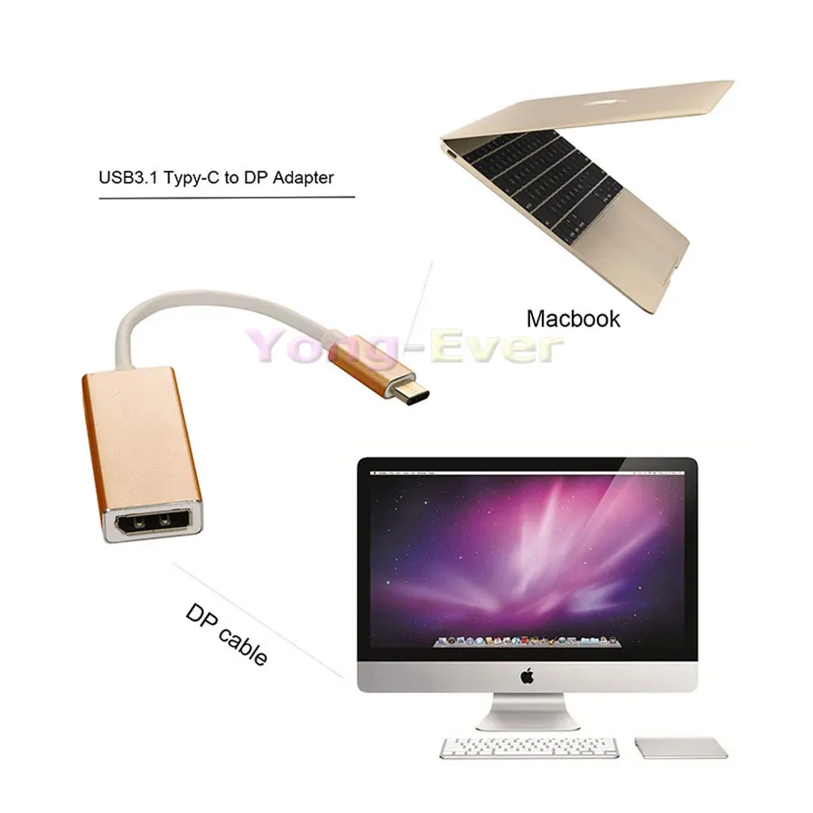 Кабель преобразователь USB 3 1 Type C папа DisplayPort DP мама 4K HDTV цифровой адаптер кабель