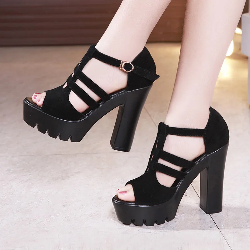 Sandalias altas para mujer Modelo t bench show hate 2019 verano grueso con  fondo grueso 13cm Boca de pescado sandalias de plataforma a prueba de agua| Sandalias de mujer| - AliExpress
