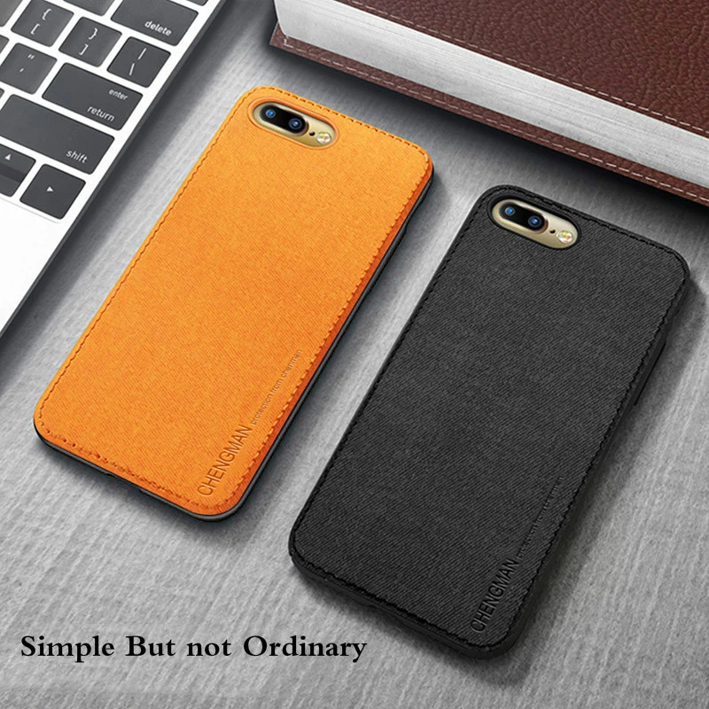 Business Phone Case for iPhone 7 8 plus x XR XS Max Slim Cloth Shockproof Cover 6 6s Luxury |