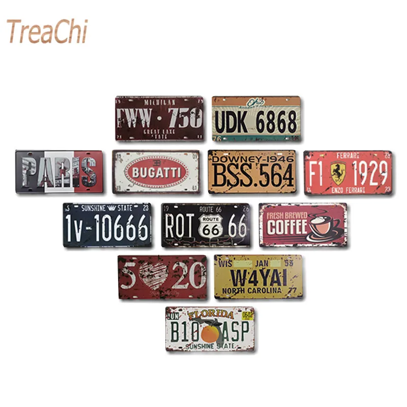 

Car Number Iron Metal Poster Tin Sign Plate Wall Decoration Vintage Art Painting Family Rule Plaque 15*30cm