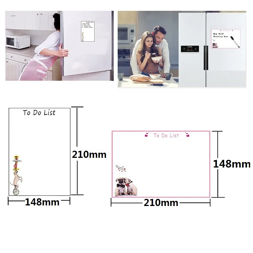 1 шт., размер А5, магнитная доска, магниты на холодильник, сухая салфетка, белая доска, маркер, ластик, записывать сообщение, доска, напоминание, блокнот