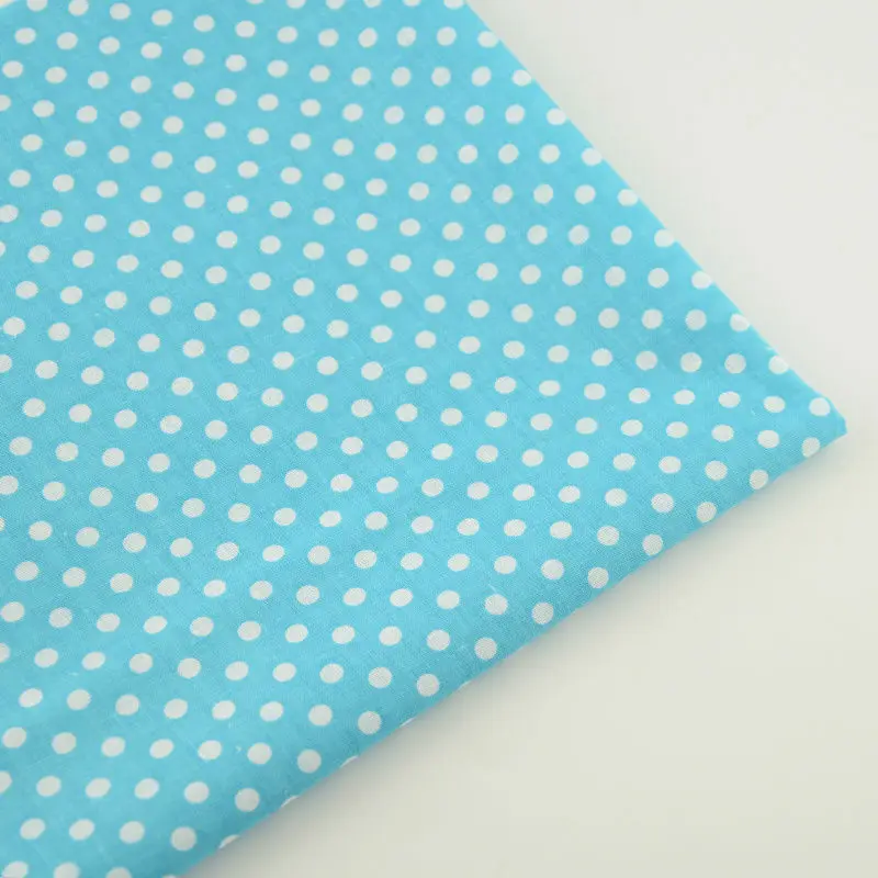 

White Dots Style Patchwork Sky Blue Colour Sewing Printed Cotton Fabrics Pre-cut Fat Quarter 2016 News Telas Tecido Tissue Dress