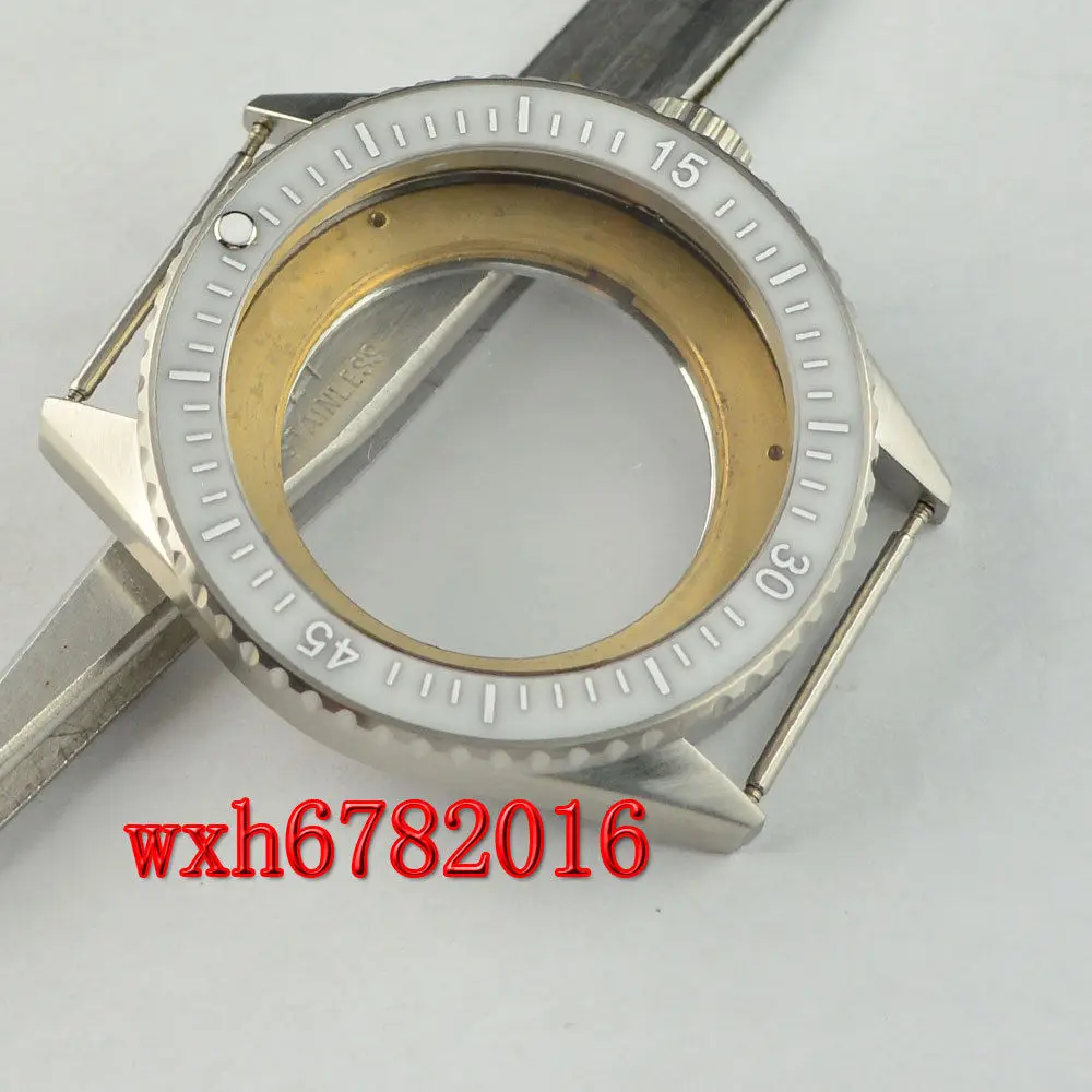 

43mm Debert Brushe stainless Case Sapphire crystal Fit miyota 821a Movement