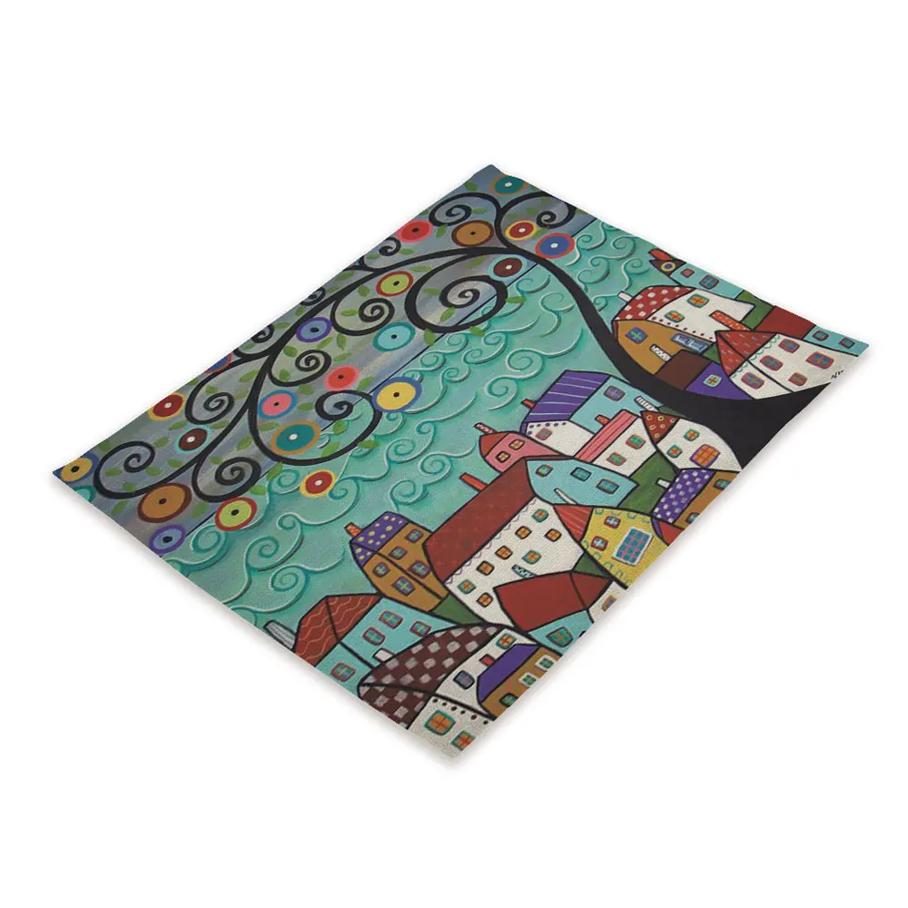 Nordic Kitchen Table Mats Flower American Placemats Cup Coaster Rectangle Kitchen Placemat Doily Manteles Individuales De Mesa - Цвет: CD13-2