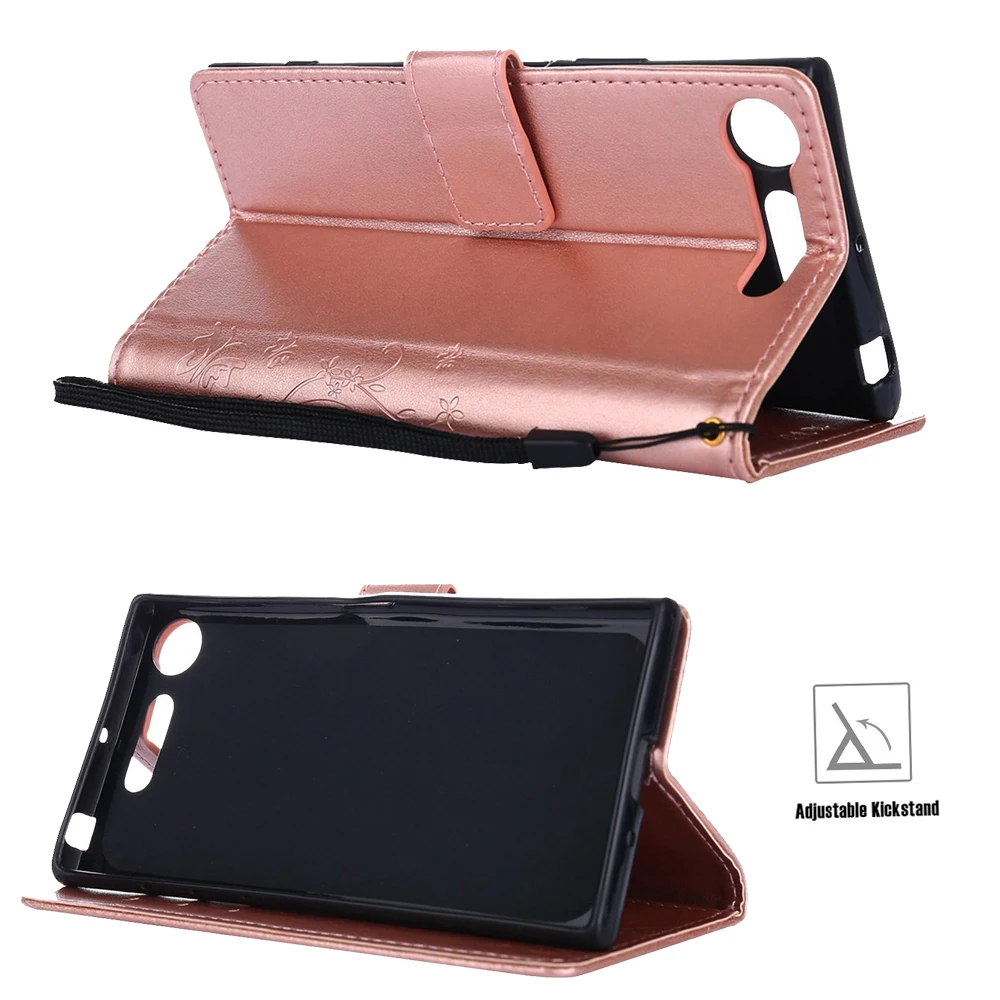 Luxury Letaher Wallet Card Slots Butterfly Patterned Case For Sony Xperia XA1 XZ1 Mini Compact Z1 Mini XZ1 Cover Capa Coque (5)