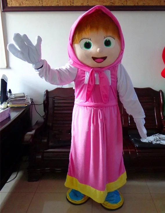 Goede Hoge Kwaliteit Meisjes Mascotte Beer Ursa Grizzly Mascotte Kostuum Cartoon Karakter Mascotte Kostuums Halloween Fancy Dress