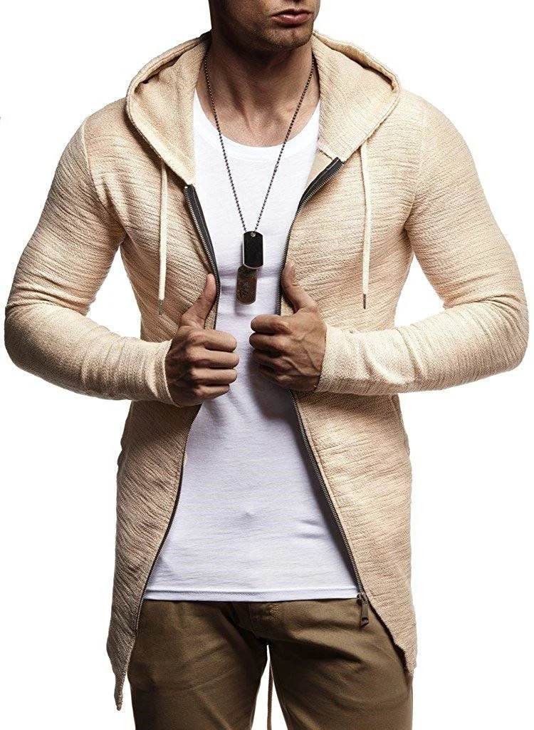 Men's Hooded Sweater Jacket Slim Fit Cardigan Long Sleeve Winter Casual Knit Hooded Jacket Hip Hop Streetwear Man's Sweaters