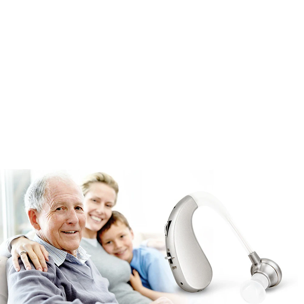 Mini Size Hearing Aid Wireless Ear Hearing Aid Rechargeable Ear Back Type Sound Amplifier 2 Modes Adjustable