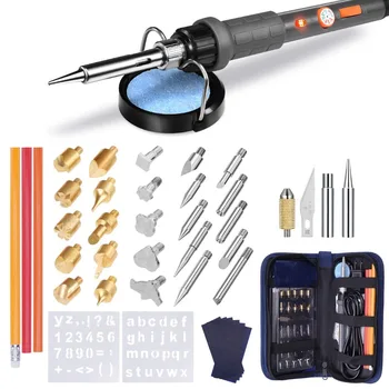 

43PCS Wood Burning Kit, Woodburning Pyrography Tool with Soldering Iron, Wood Burning/Soldering/Carving/Embossing Tips