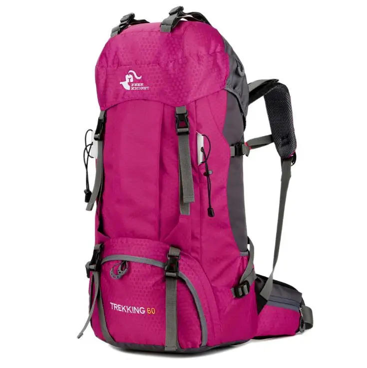 Высокое качество 60L 12 цветов Большой альпинистский рюкзак водонероницаемый рюкзак путешествия Альпинизм Кемпинг водонепроницаемая сумка - Цвет: Пурпурный цвет