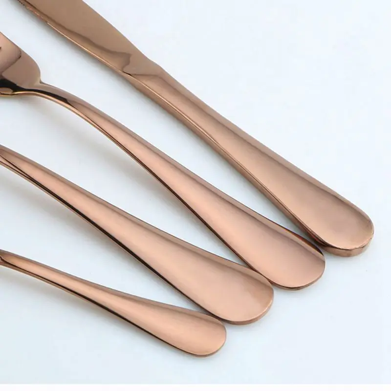 Розовое золото нержавеющая сталь набор столовых приборов чайная ложка столовая вилка нож Западная Посуда столовая посуда кухонные инструменты