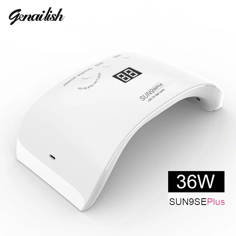 Genailish SUN9SE светодиодная УФ лампа 24 Вт Сушилка для ногтей двойные лампы Гель лак USB