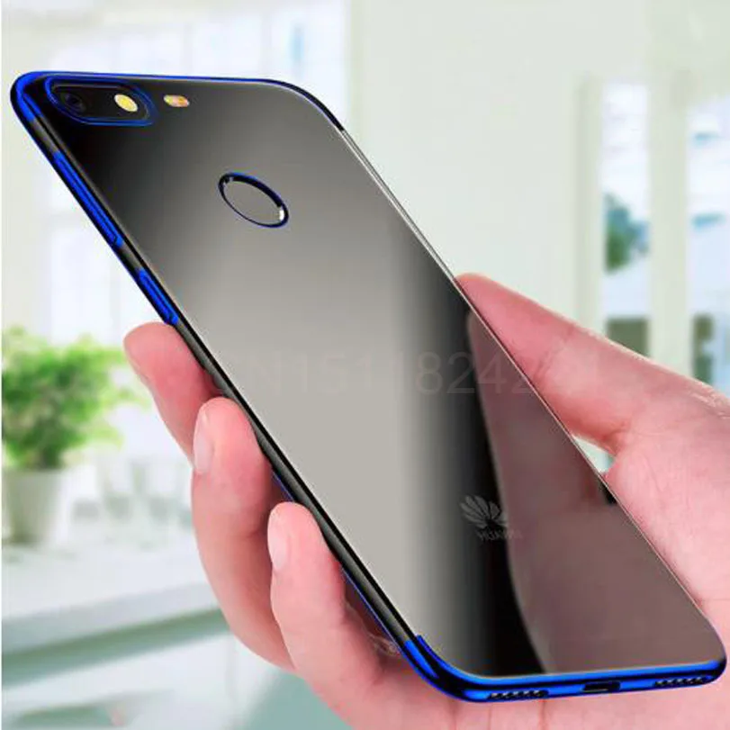 Soft Silicone For huawei p smart Case Slim plating transparent Protective Back cases For Huawei (13)