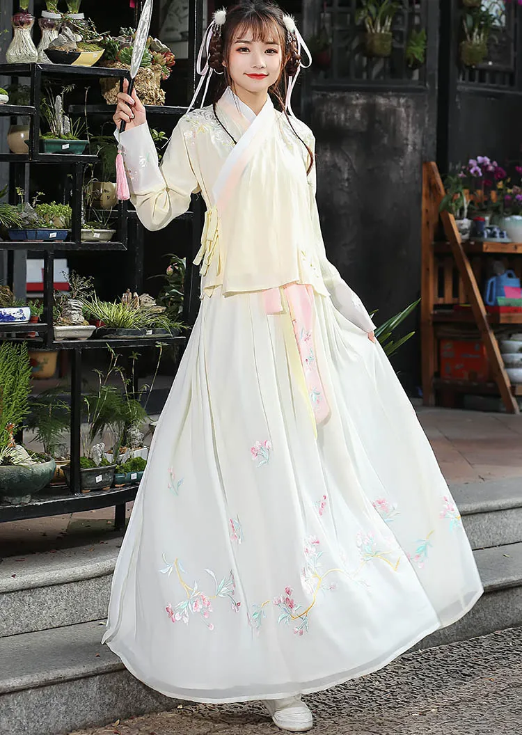 Hanfu танцевальный костюм женский костюм династии Цин китайский костюм восточное платье традиционная китайская одежда для женщин - Цвет: yellow set