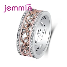 Модное высококачественное кольцо с фианитами ААА цвета шампанского и белого цвета, 925 пробы Серебряное женское свадебное модное кольцо