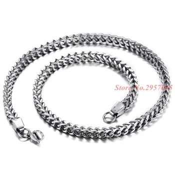 

Silver Gold Color High Quality 316L Stainless Steel Chain Necklace Fashion Jewelry Men Women Necklace 6mm Wide 24"